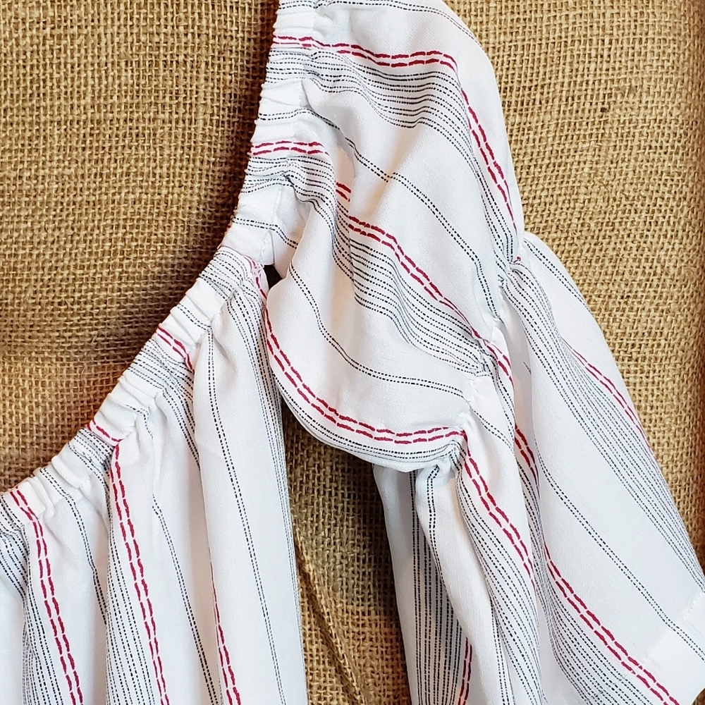 STRIPED OFF SHOULDER TUNIC - Picture 5 of 9